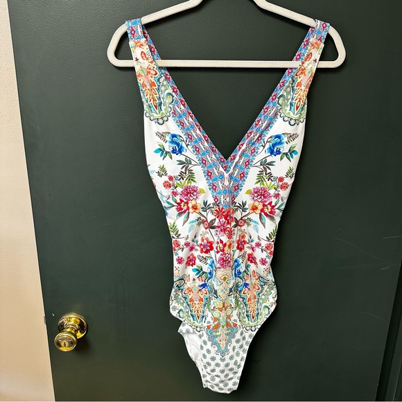 Johnny Was Dreamer One Piece Bathingsuit Womens XXL Floral Summer Swim Wear - Picture 4 of 11